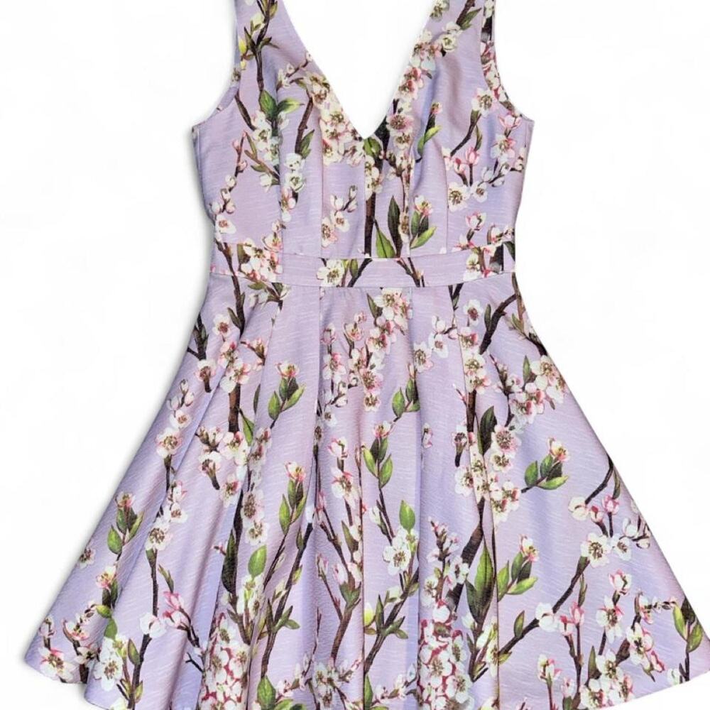 Lilac floral dress with zipper